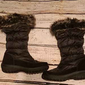 Spring Step Alpi-Tex Vanish Faux Fur Trim Black Snow Boots